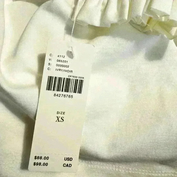 NWT | Anthropologie | Ruched Off-The-Shoulder Top - Ivory | Size XS - Picture 5 of 8